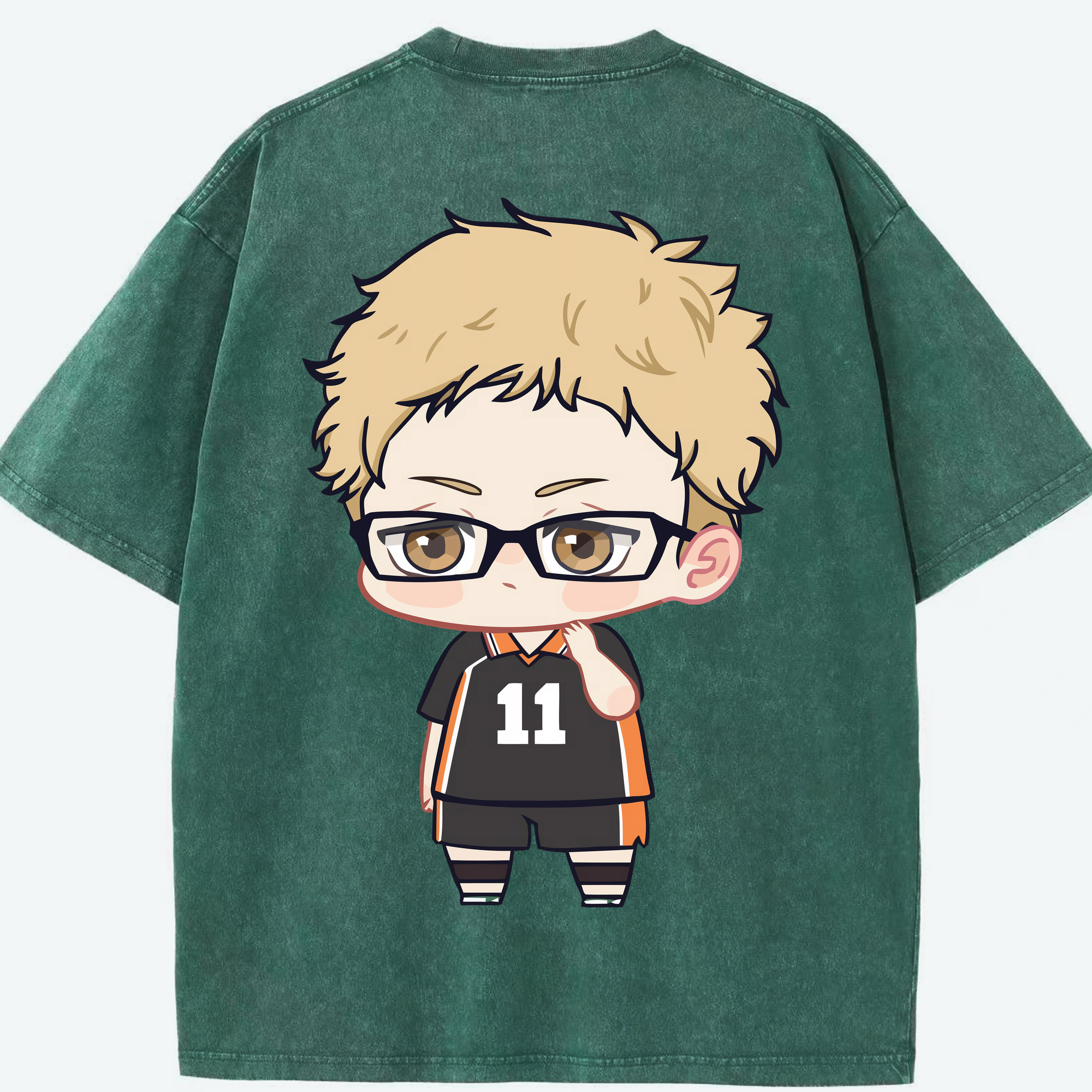 （画像用） ハイキュー!! Haikyu!! 綿100% ヴィンテージ風 半袖Tシャツ（背面プリント）